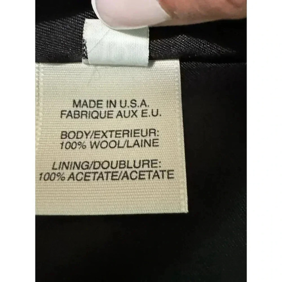 Vintage Made in USA 100% Wool Black Button Front Pea Coat Twee Alfred Dunner 10 - Picture 6 of 8